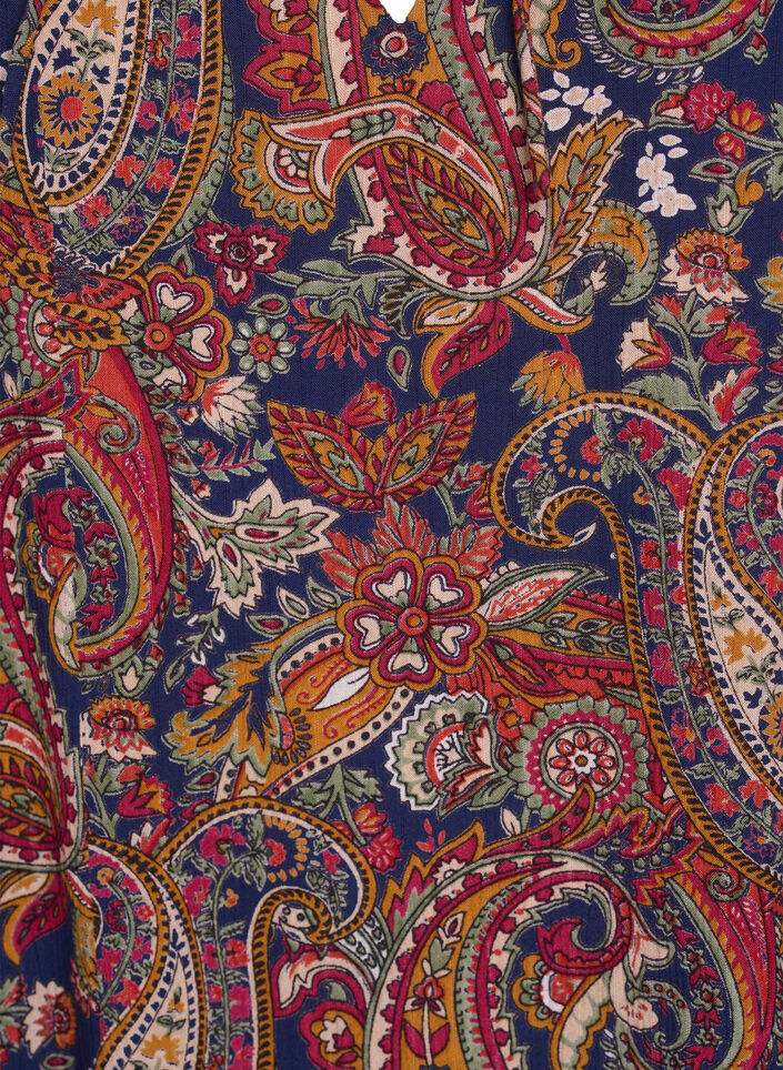 Bluse aus Viskose mit Paisleymuster und Ellbogen&auml;rmeln, Blau, Packshot image number 2