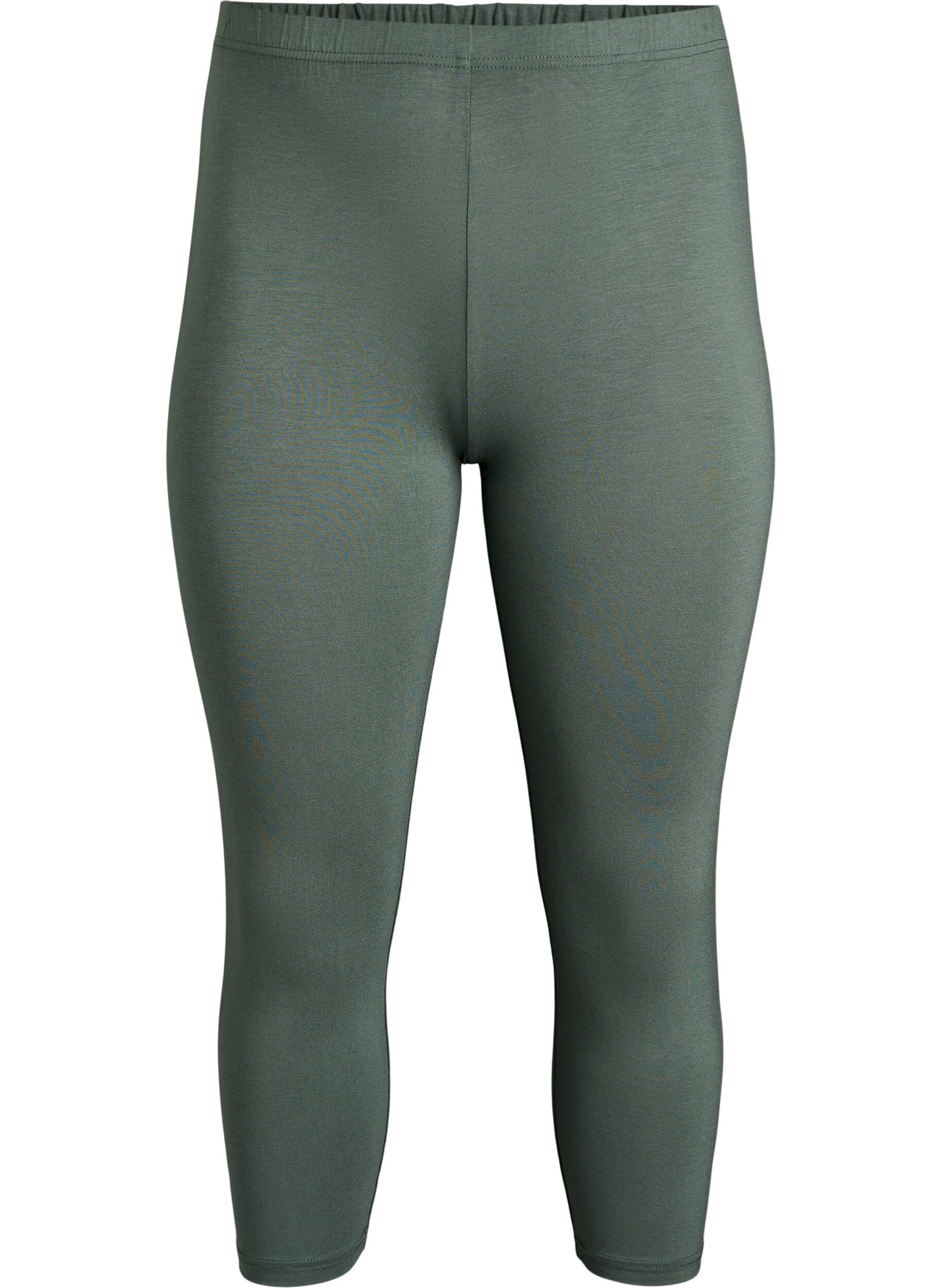 Zizzi Basic 3/4-Leggings aus Viskose, Gr&uuml;n, Packshot image number 0