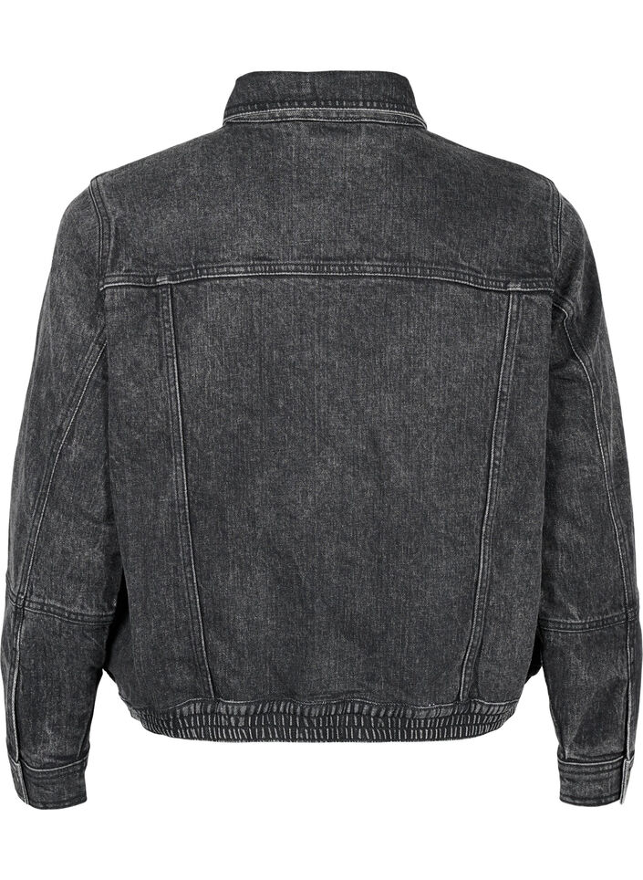 Denim-Jacke mit verdecktem Reißverschluss, Dark Grey Denim, Packshot image number 1