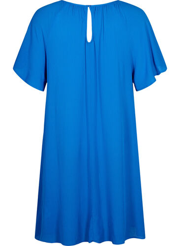 Kleid aus Viskose mit kurzen Ärmeln, Victoria blue, Packshot image number 1