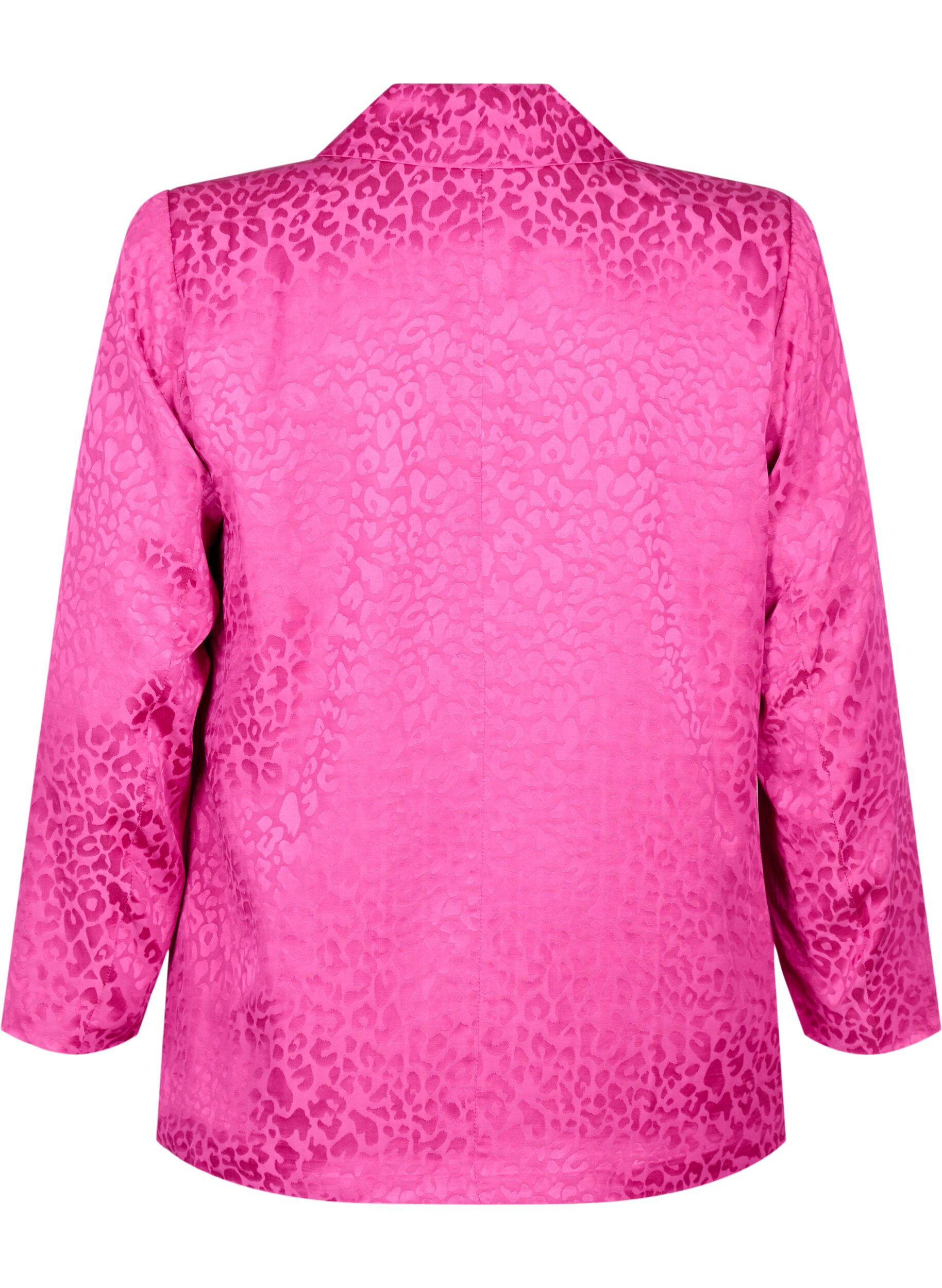 Zizzi Ton-in-Ton-Jacquard-Blazer aus Viskose, Rose Violet, Packshot image number 1
