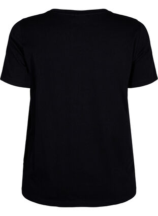 T-Shirt aus Baumwolle mit Rundhalsausschnitt und Aufdruck, Black W. Love, Packshot image number 1