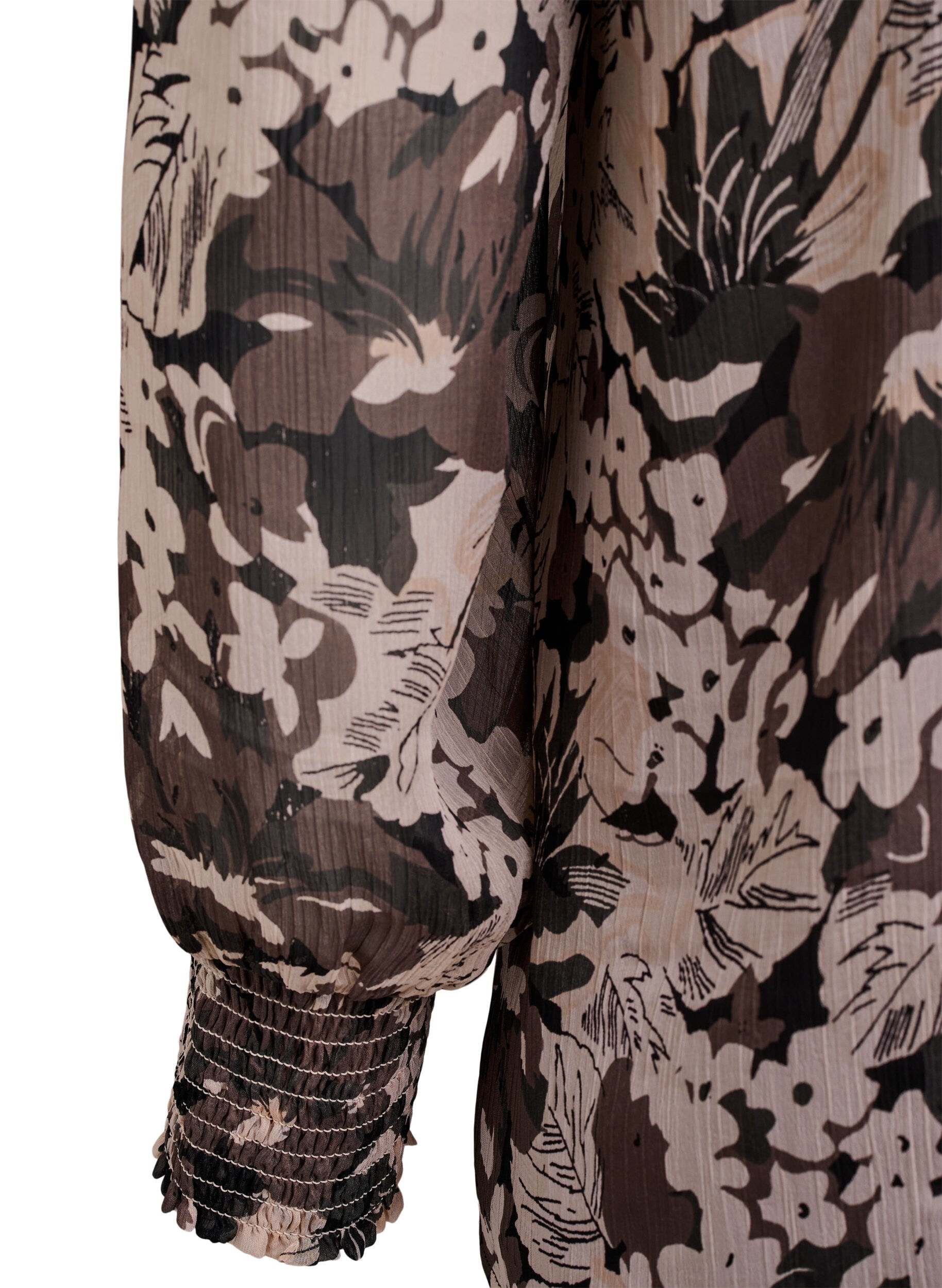 Zizzi Bluse mit floralem Print, Schwarz, Packshot image number 3
