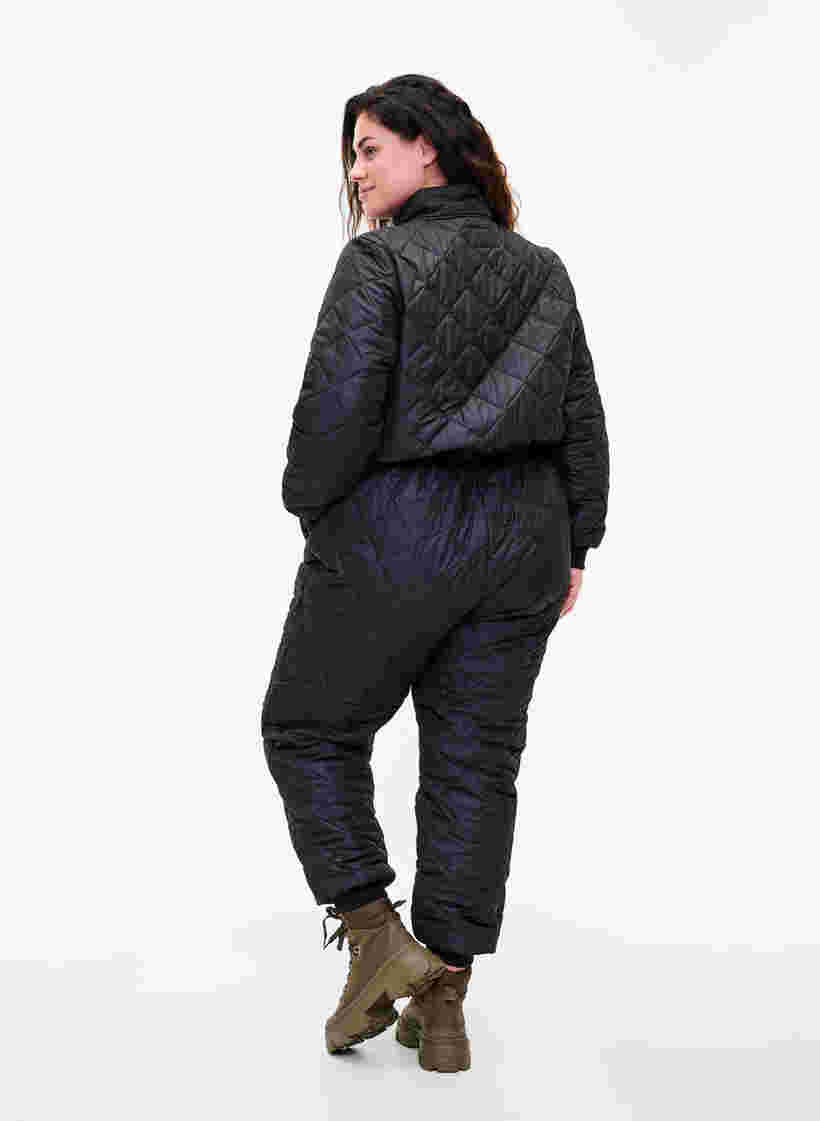 Stepp-Thermojumpsuit mit verstellbarer Taille, Black, Model image number 1