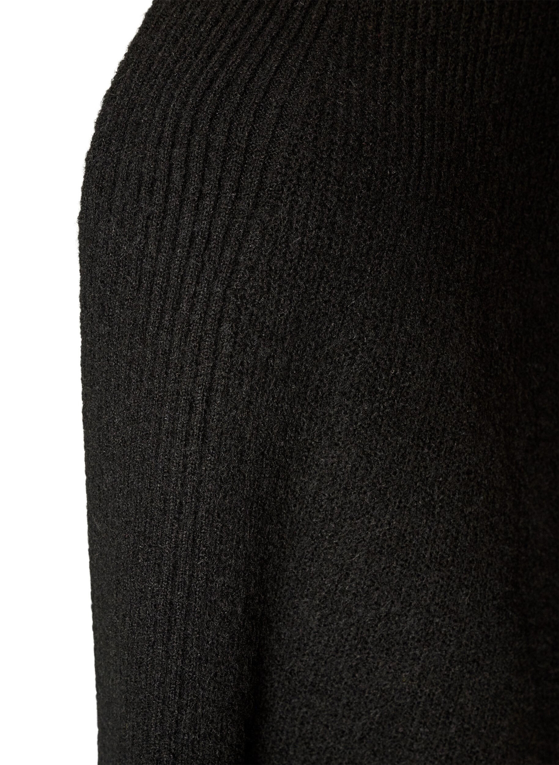 ZizziStrickjacke mit offener Front und weiten &Auml;rmeln, Schwarz, Packshot image number 2