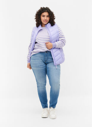 Kurze Weste mit Reißverschluss und Taschen, Lavender, Model image number 2