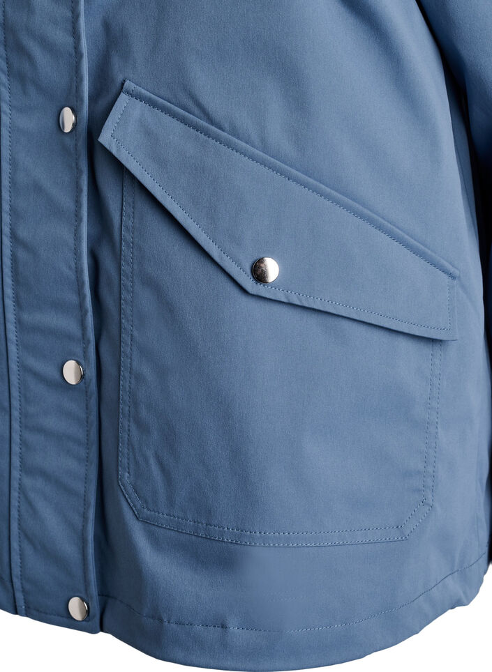 Kurze Frühlingsjacke mit abnehmbarer Kapuze, Blau, Packshot image number 3