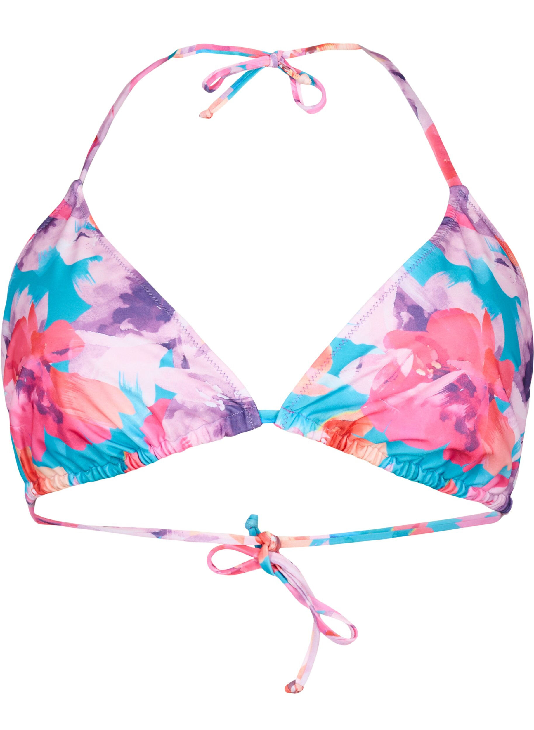 Zizzi Triangel-Bikinioberteil mit Print, Pink, Packshot image number 0