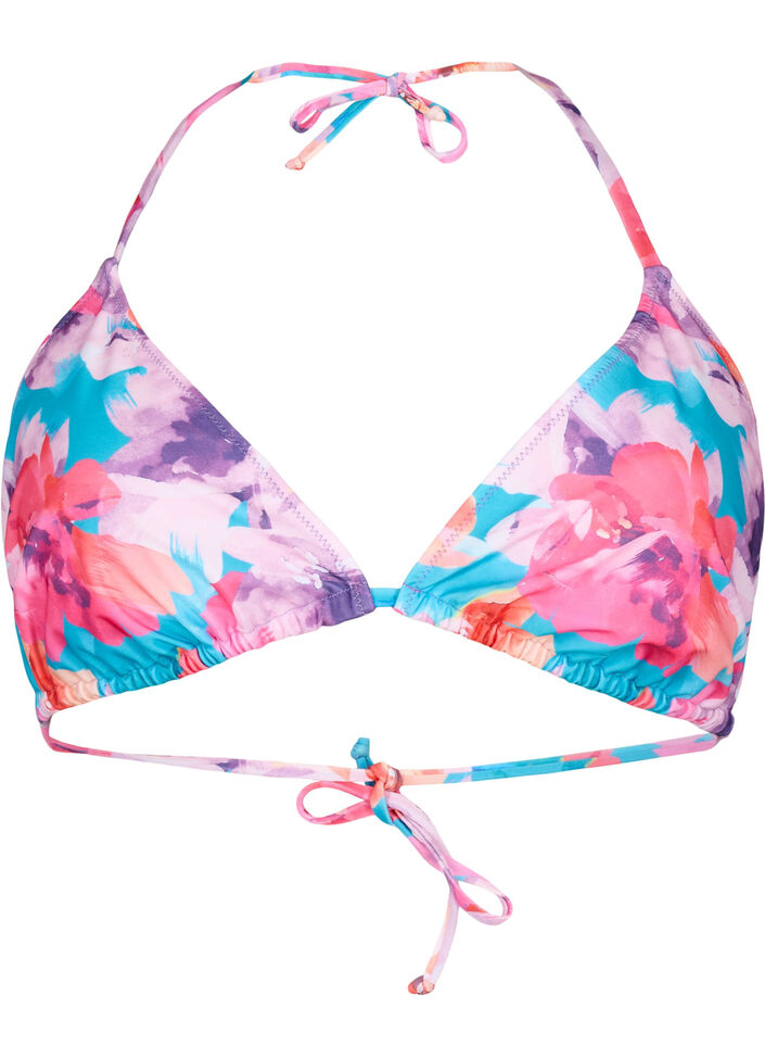 Triangel-Bikinioberteil mit Print, Pink, Packshot image number 0