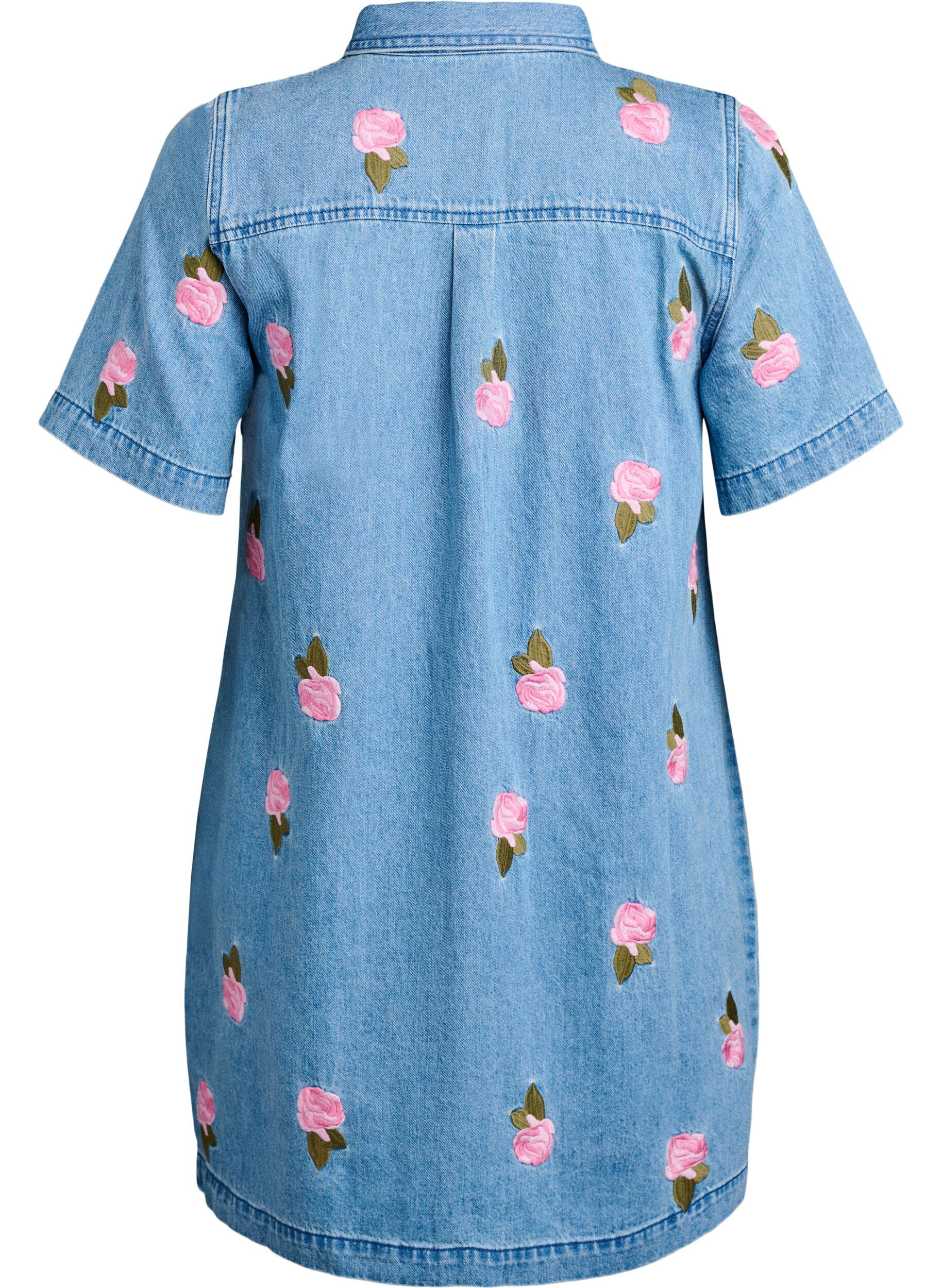 Zizzi Kurzes Jeanskleid mit gestickten Blumen, LBD w. Flower, Packshot image number 1