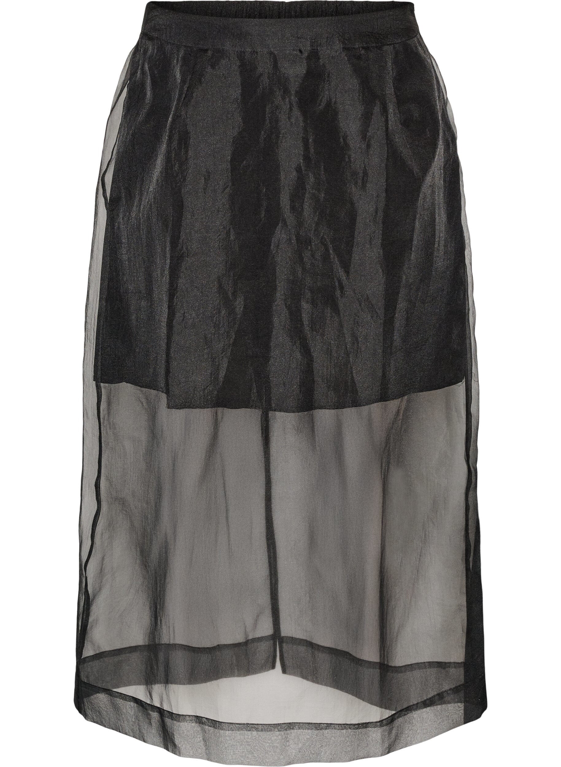 ZizziLanger Rock in Organza-Optik, Schwarz, Packshot image number 0