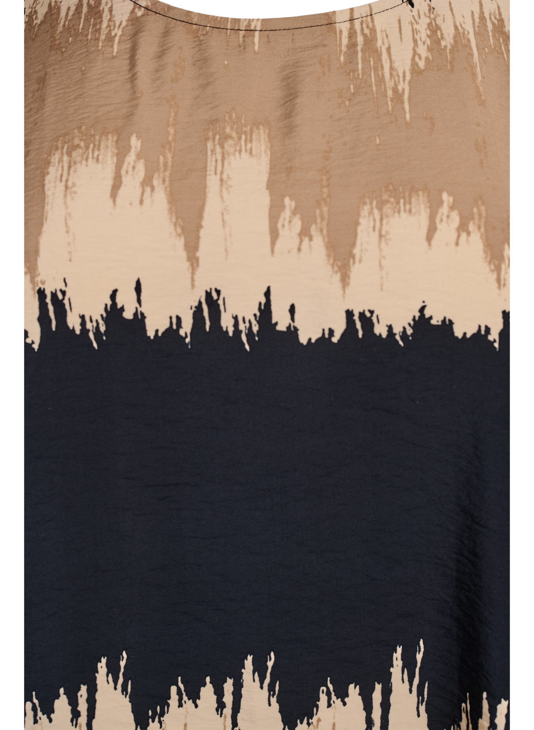 Zizzi Bluse mit weiten &Auml;rmeln und Grafikdruck, Schwarz, Packshot image number 2