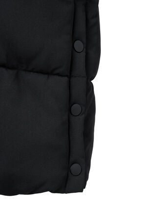 Lange Pufferjacke mit Taschen und Kapuze, Black, Packshot image number 3