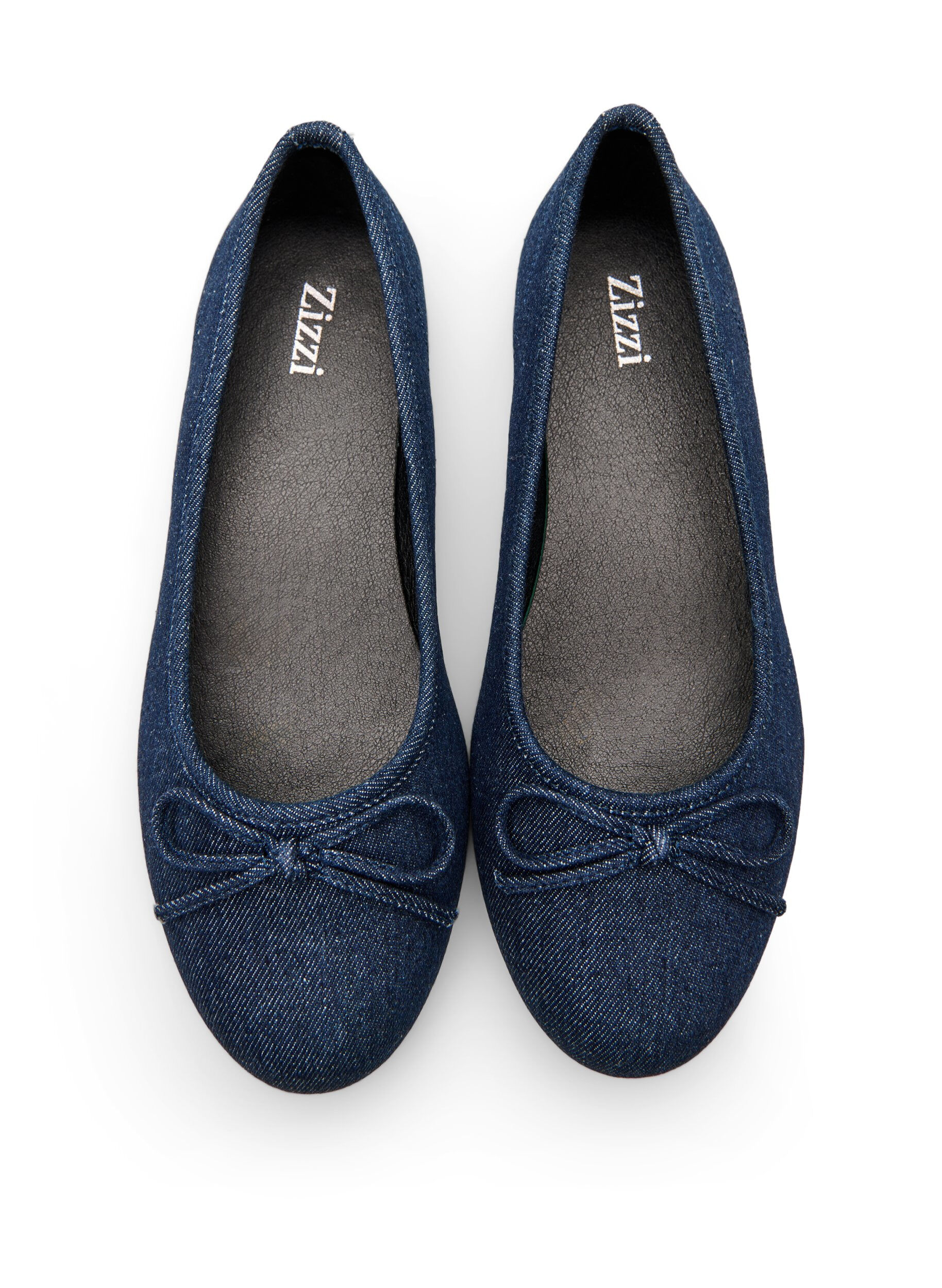 Zizzi Extra-Weite &ndash; Denim-Ballerina mit Schleife, Blau, Packshot image number 2