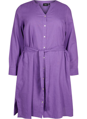 Hemdkleid mit langen Ärmeln, Deep Lavender, Packshot image number 0