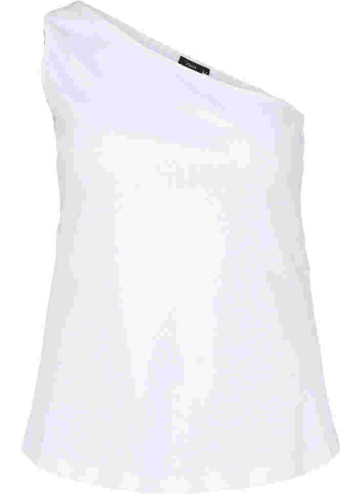 One-Shoulder Top aus Baumwolle, Bright White, Packshot