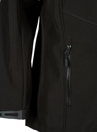 Kurze Softshell-Jacke mit Taschen, Black, Packshot image number 3