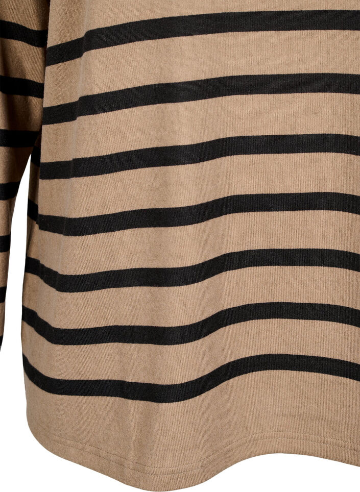 Bluse mit Stehkragen und langen Ärmeln, Beige, Packshot image number 3