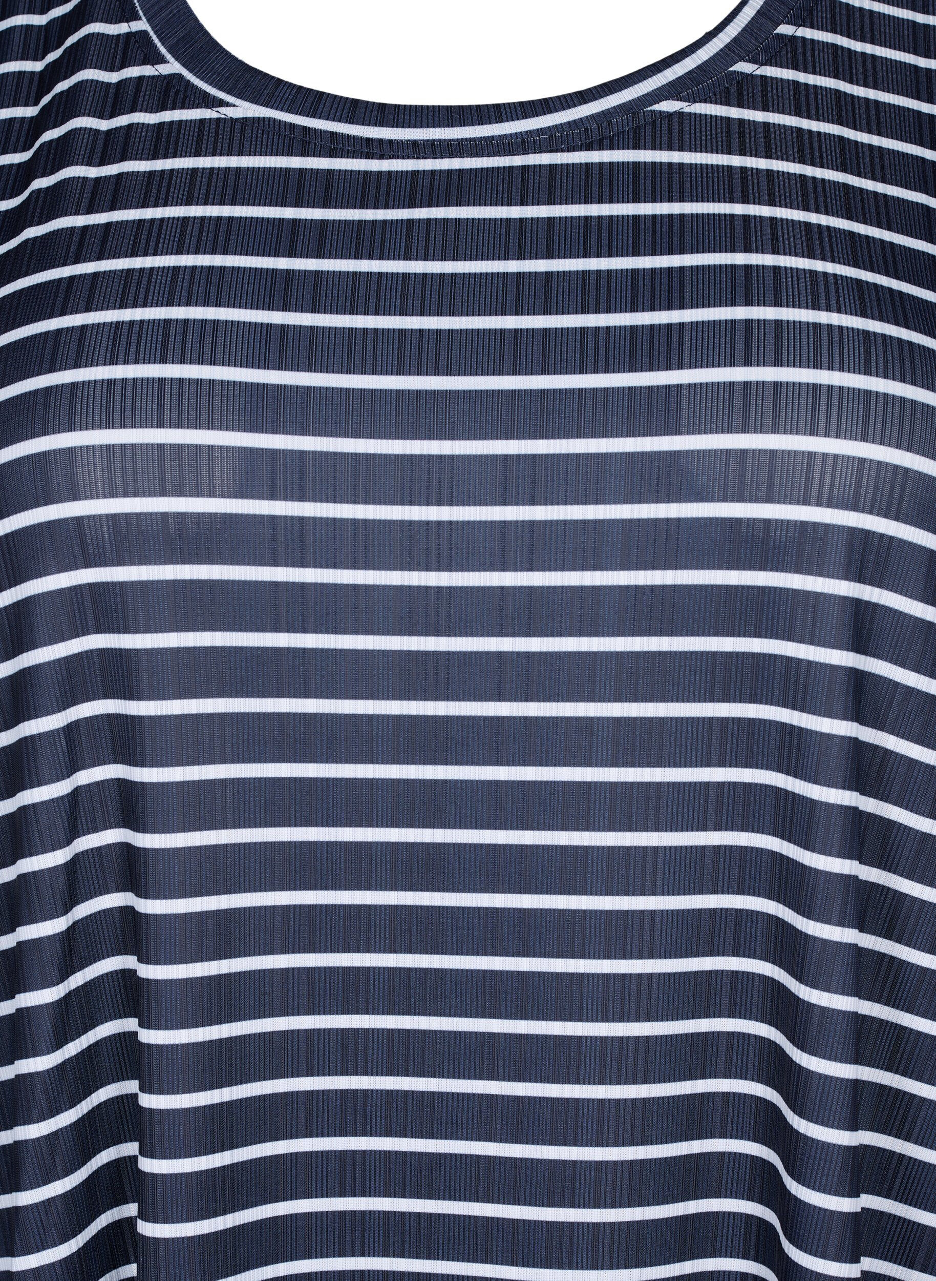 Zizzi FLASH &ndash; Gestreiftes Kleid mit kurzen &Auml;rmeln, Night S. W. Stripe, Packshot image number 2