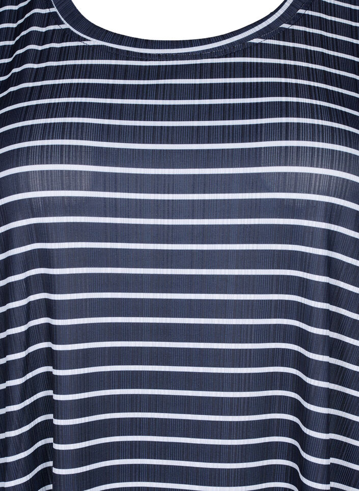 FLASH – Gestreiftes Kleid mit kurzen Ärmeln, Night S. W. Stripe, Packshot image number 2