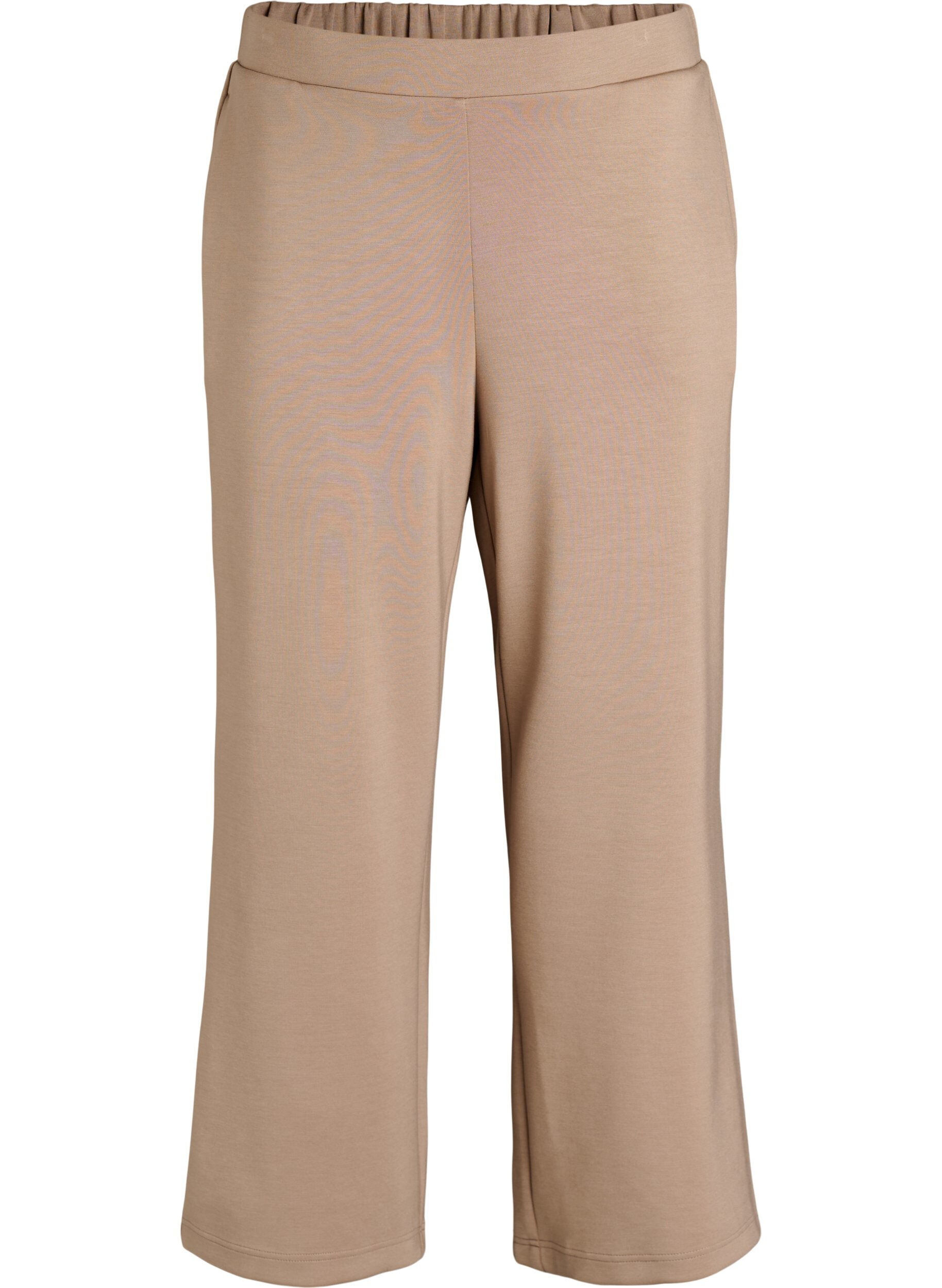 Zizzi Hoch taillierte Loungehose mit geraden Beinen, Beige, Packshot image number 0