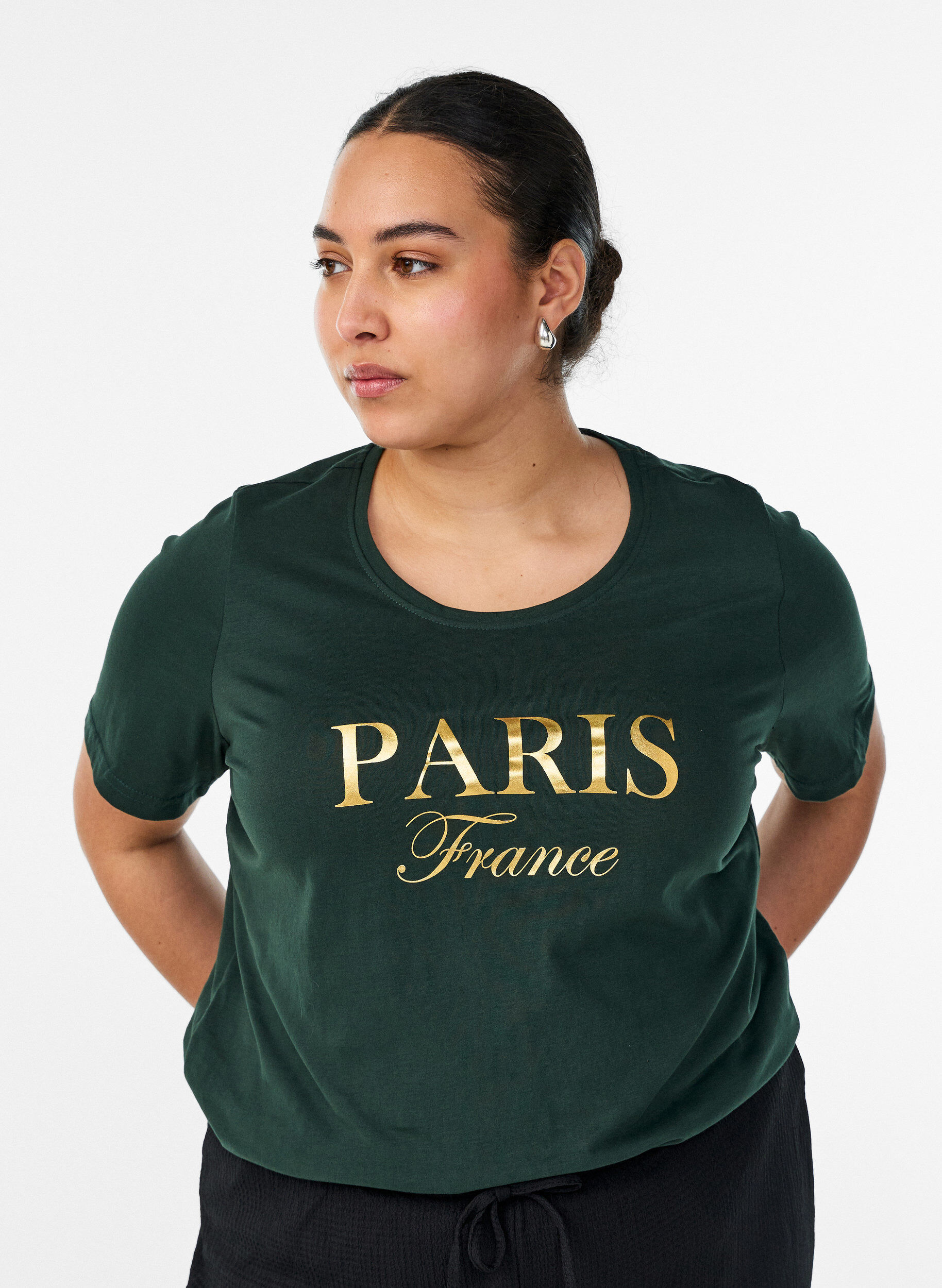 T-Shirt mit Print, Gr&uuml;n, Model