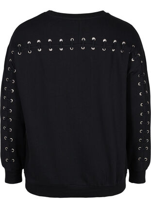 Sweatshirt aus Baumwolle mit Kordelzug, Black, Packshot image number 1