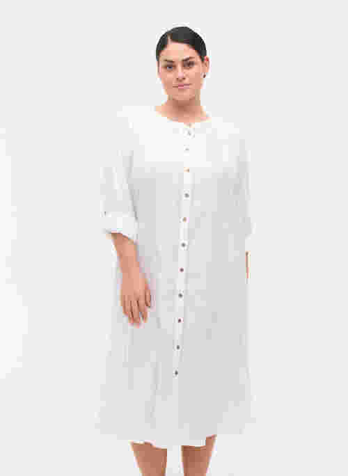 Hemdkleid aus Baumwolle mit 3/4-Ärmeln
