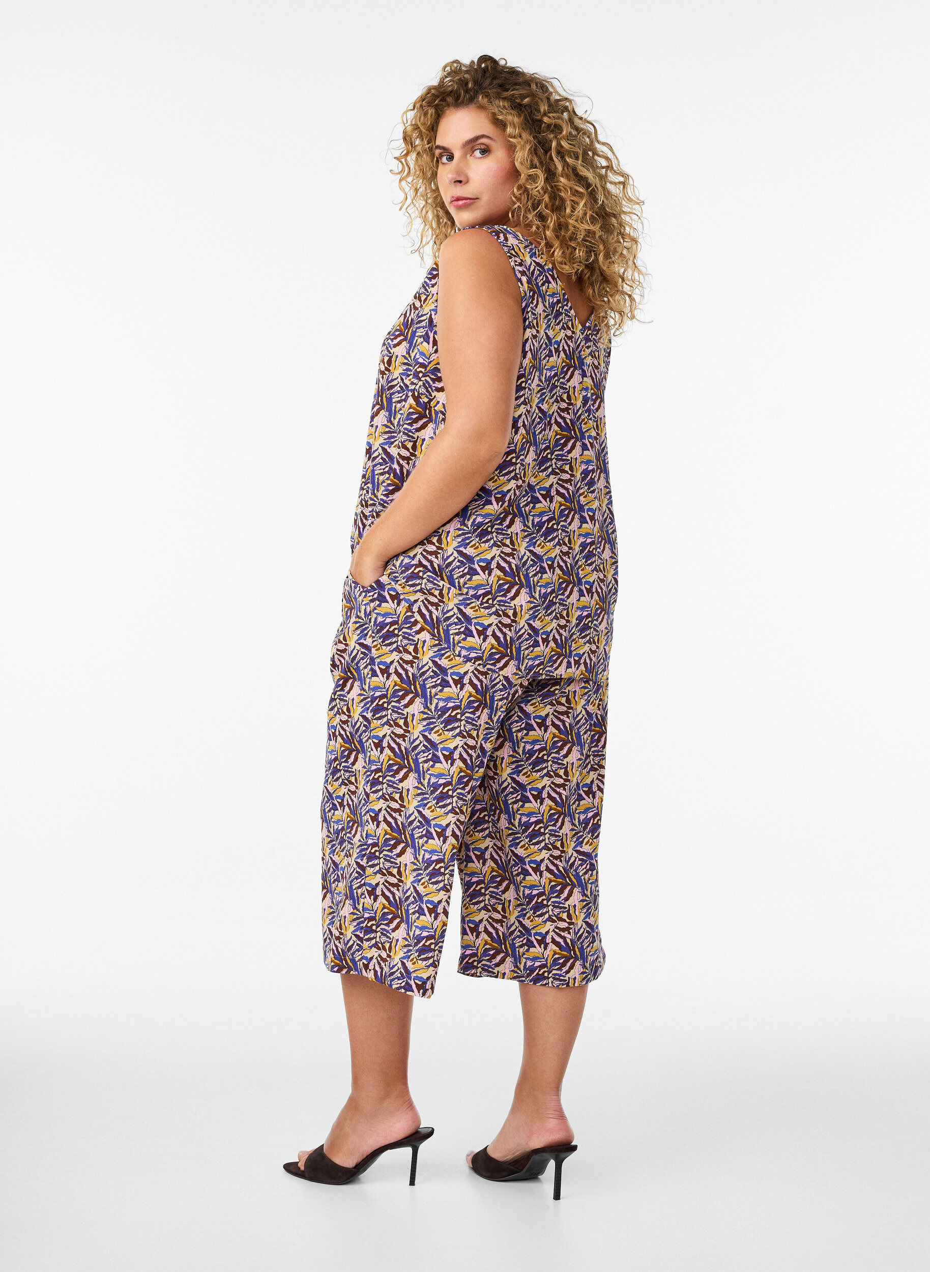 ZizziCulotte-Hose mit Print, Beige, Model image number 1