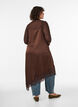 Kleid aus Satin mit Spitze und asymmetrischem Saum, Braun, Model image number 2