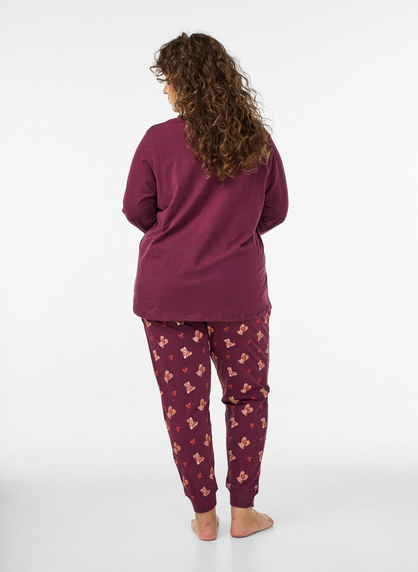 Bedruckte Pyjamahose, Rot, Model image number 2