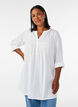 Tunika aus Baumwollmusselin mit Broderie Anglaise, Wei&szlig;, Model image number 0