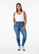 Einfarbiges basic Top aus Baumwolle, Wei&szlig;, Model image number 1