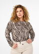 Langärmlige Bluse mit Zebraprint, Braun, Model image number 0