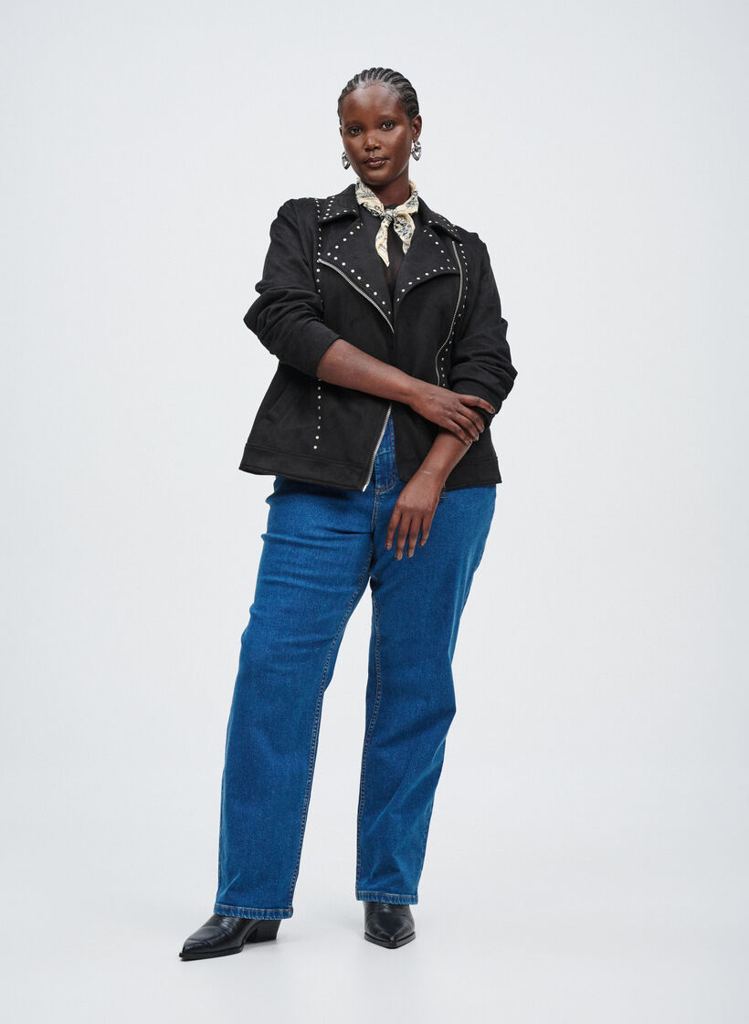 Gemma Jeans mit hoher Taille in Regular Fit, Blau, Image image number 0