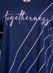 Sportliches T-Shirt mit Streifen und Textprint, Blau, Packshot image number 2