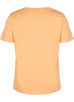 Kurzarm T-Shirt aus Baumwolle mit Aufdruck, Apricot Nectar SUN, Packshot image number 1