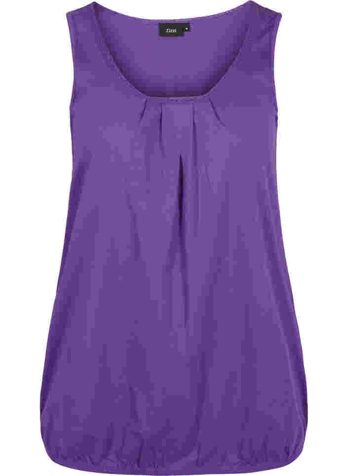 Baumwolltop mit Rundhalsausschnitt und Spitzensaum, Ultra Violet, Packshot image number 0