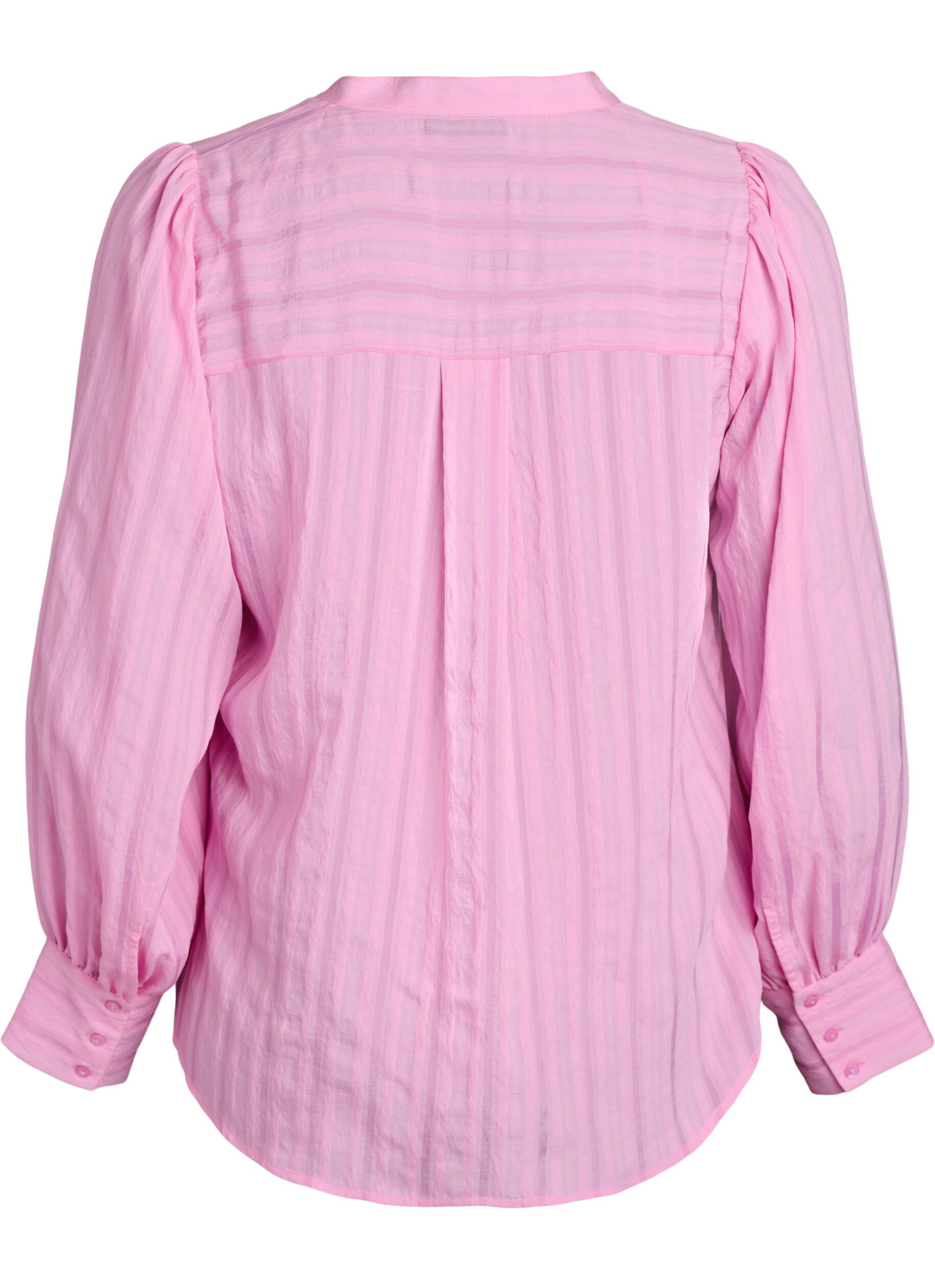 Zizzi Bluse mit L&auml;ngsstreifen, Pink, Packshot image number 1