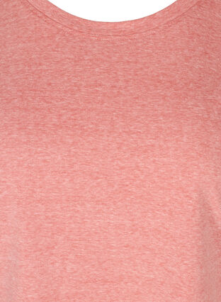 Meliertes T-Shirt aus Baumwolle, Faded Rose melange, Packshot image number 2
