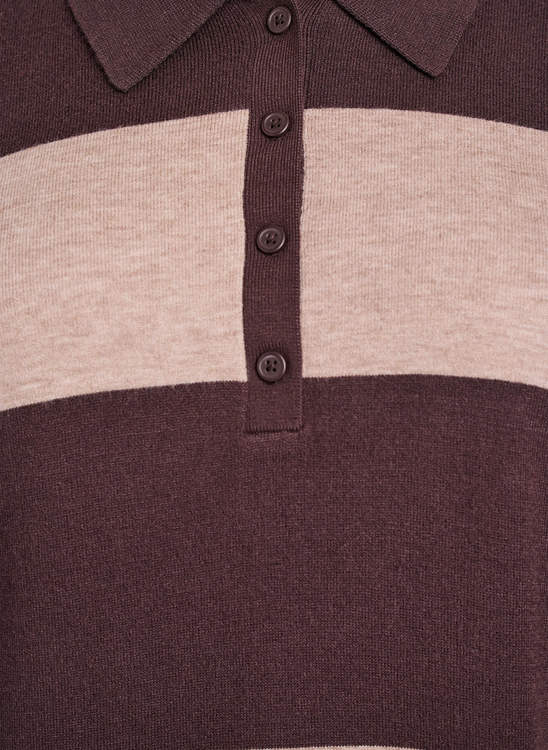 Zizzi Strickbluse mit Kragen, Braun, Packshot image number 2
