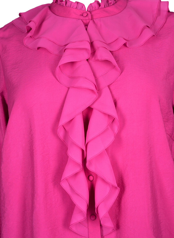  Rüschenhemdbluse aus Viskose, Rose Violet, Packshot image number 2