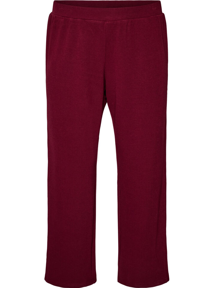 Lockere Hose mit Struktur und hoher Taille, Rot, Packshot image number 0