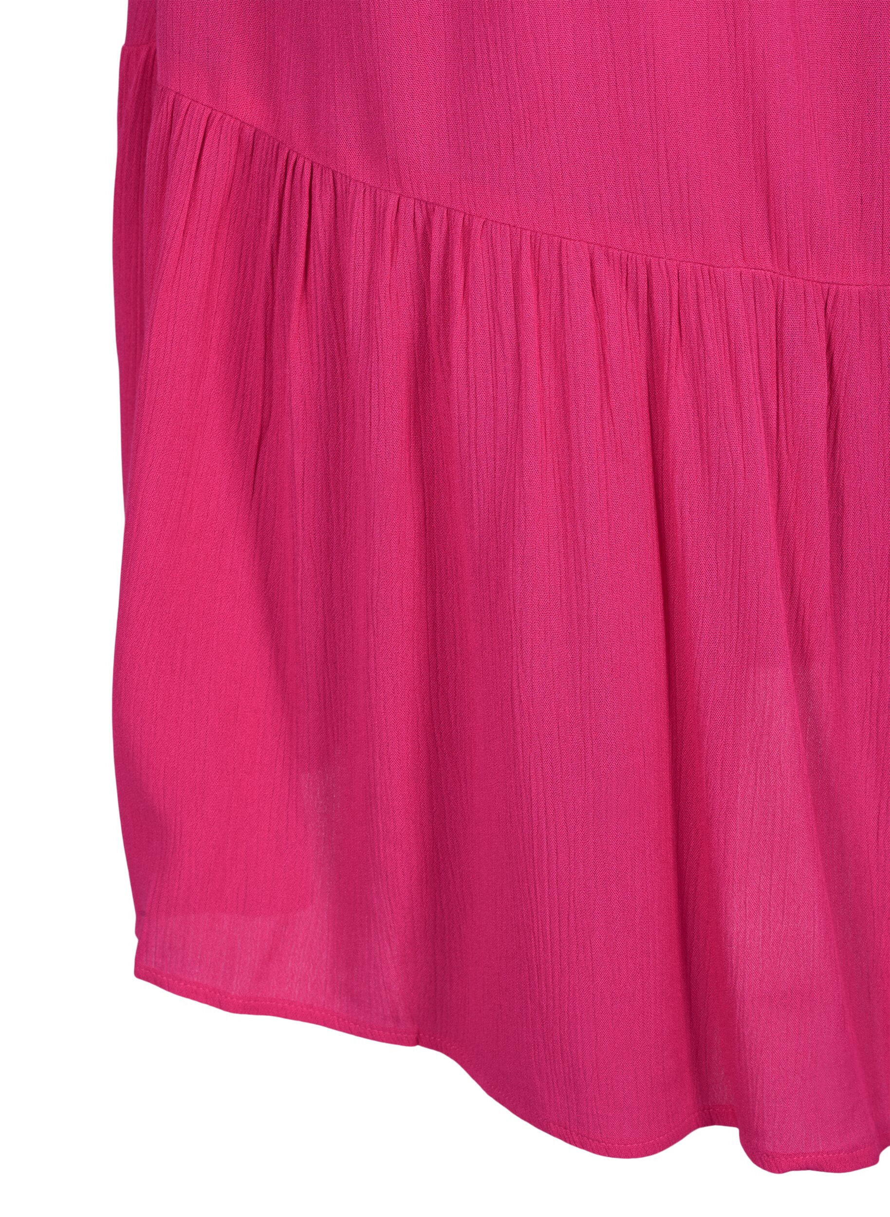 Zizzi Sommerkleid aus Viskose mit Tr&auml;gern, Raspberry Sorbet, Packshot image number 3