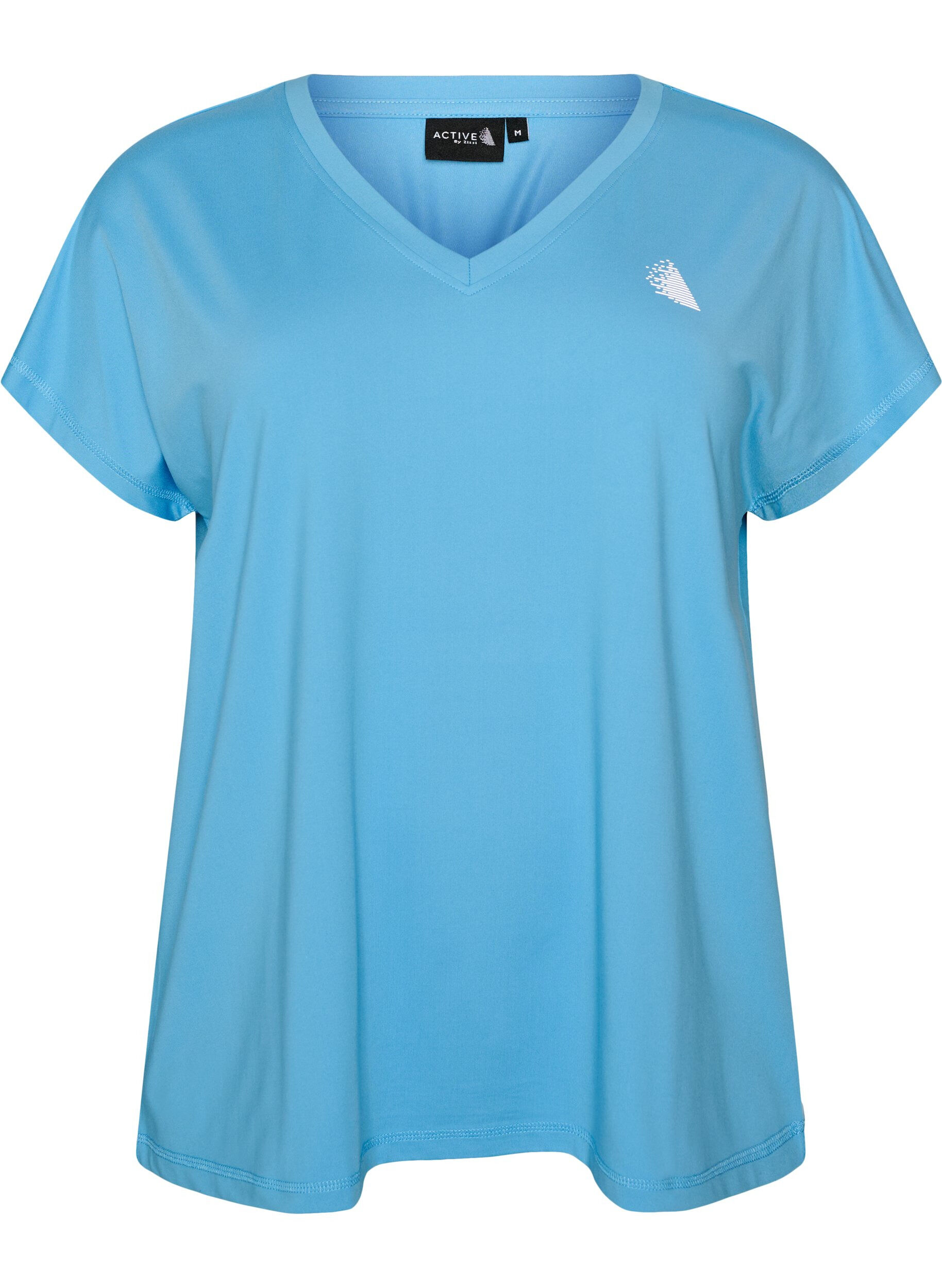 ZizziLockeres Trainings-T-Shirt mit V-Ausschnitt, Blau, Packshot image number 0