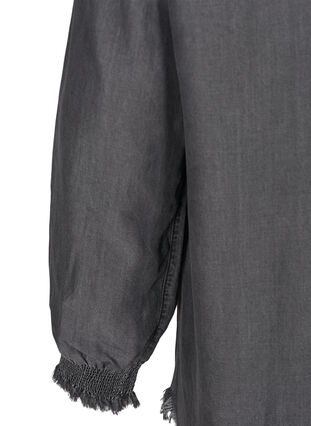 Langarm Bluse aus Lyocell, Grey Denim, Packshot image number 3