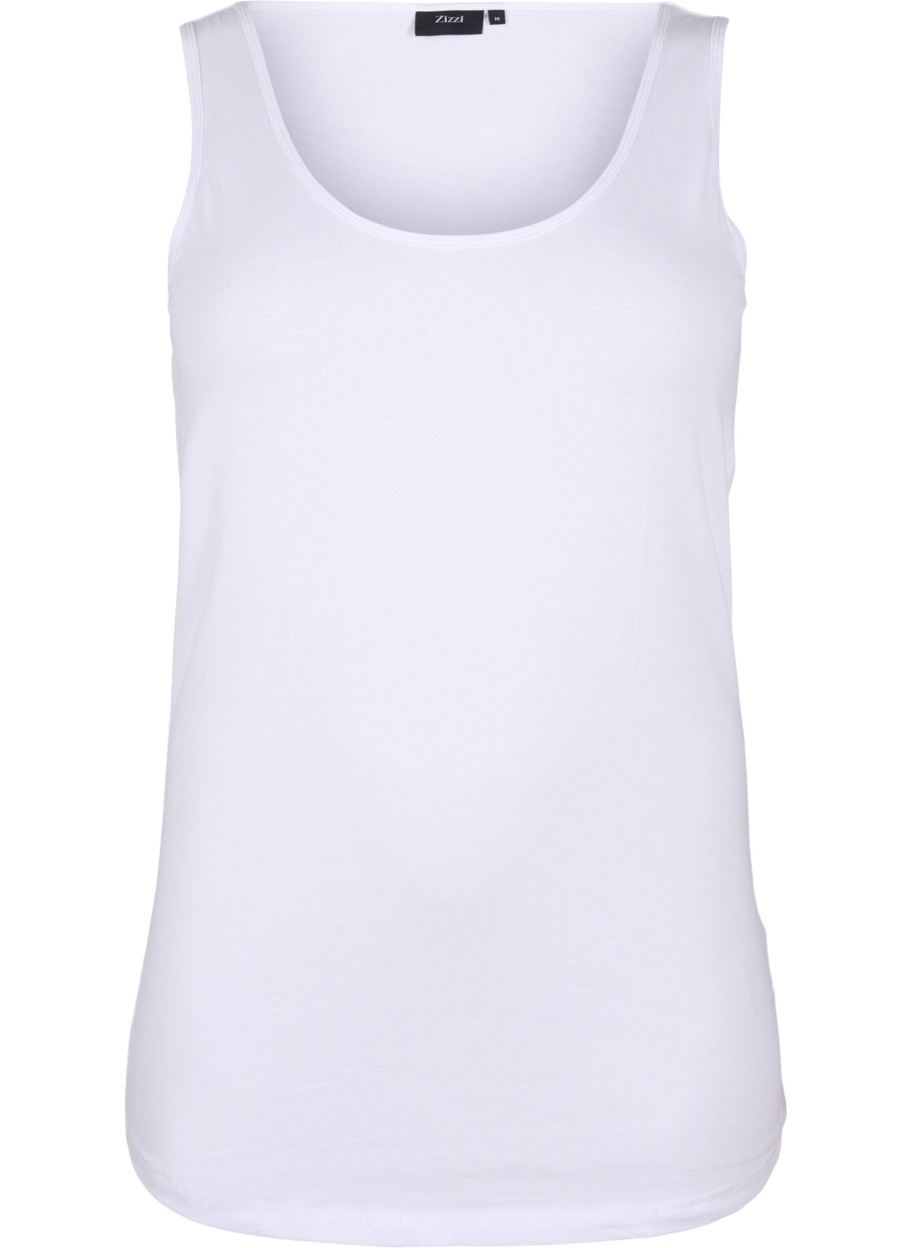 ZizziEinfarbiges basic Top aus Baumwolle, Wei&szlig;, Packshot image number 0