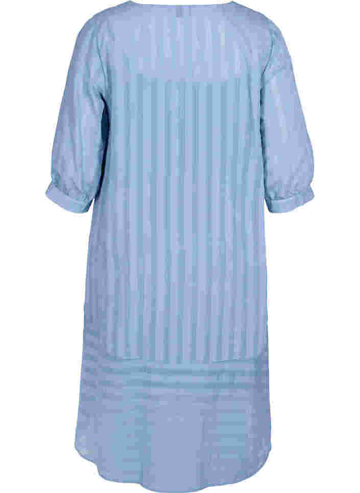 Viskosekleid mit 3/4 Ärmeln und V-Ausschnitt, Coronet Blue, Packshot image number 1