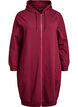 Lange Sweatjacke aus Baumwolle mit Kapuze, Dunkles Bordeaux, Packshot image number 0