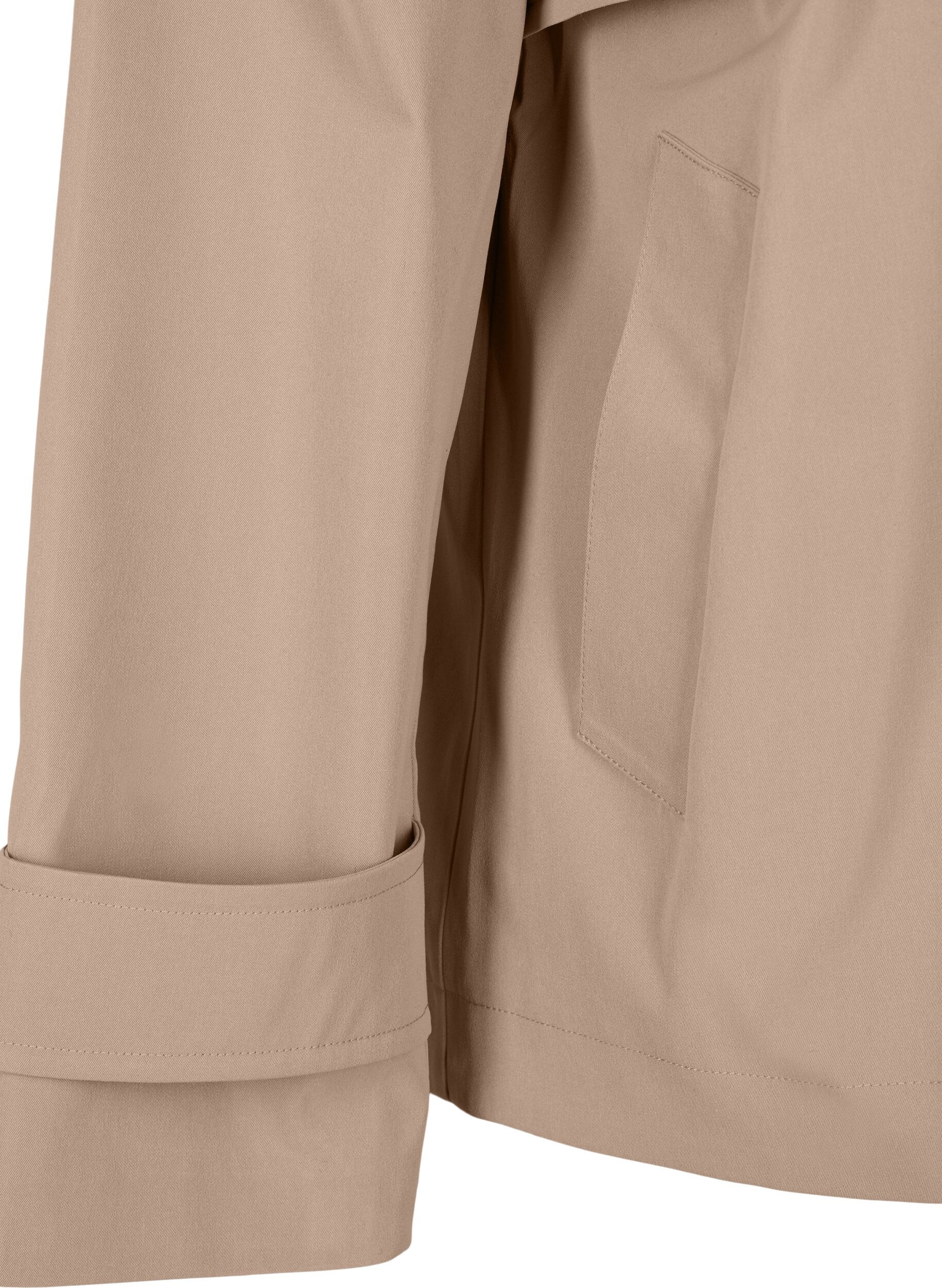 Zizzi Kurzer Trenchcoat mit klassischen Details, Grau, Packshot image number 3